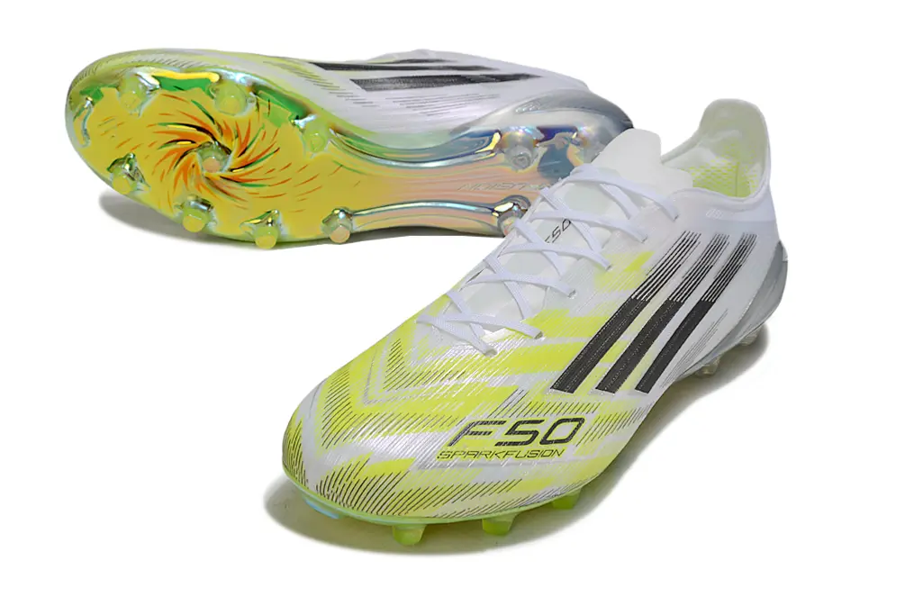 F50 Elite Blanc/Jaune/Noir (FG) Bonplancrampons