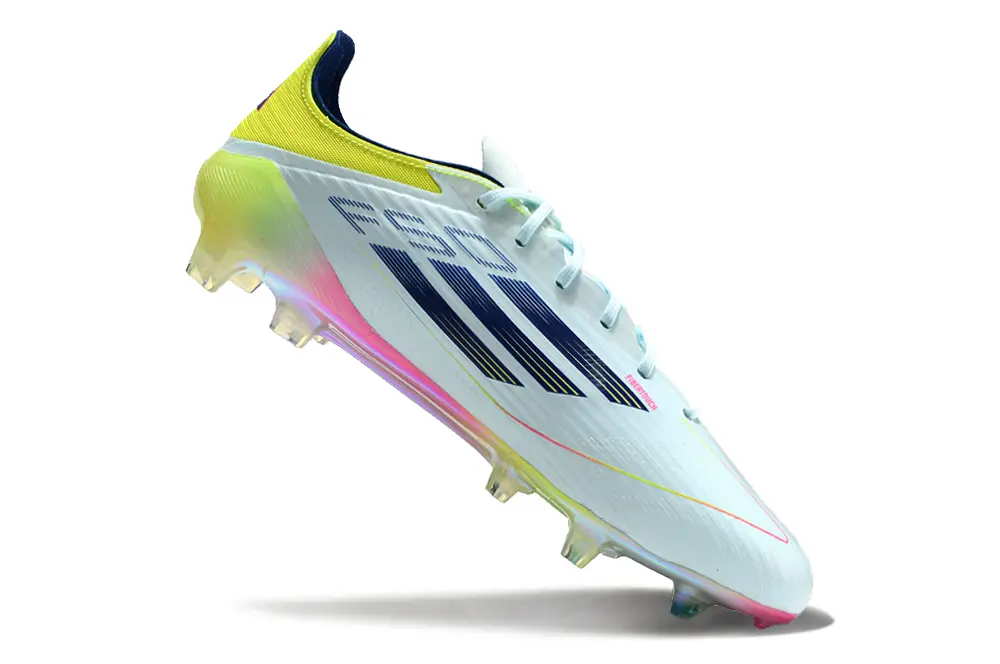 F50 Elite Bleu Clair/Jaune/Rose (FG) Bonplancrampons