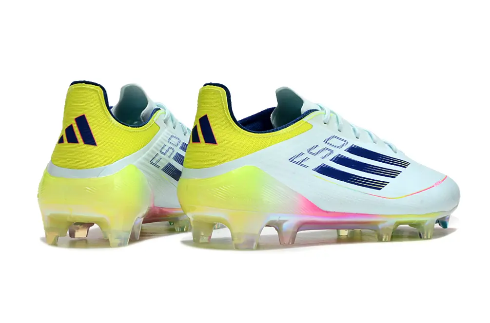 F50 Elite Bleu Clair/Jaune/Rose (FG) Bonplancrampons