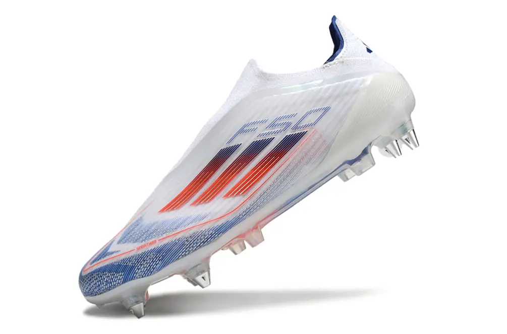 F50 Elite Laceless Blanc/Bleu/Rouge (SG) Bonplancrampons