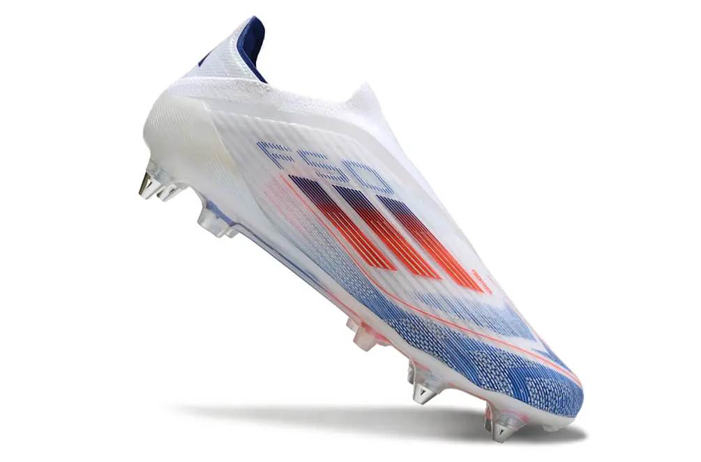 F50 Elite Laceless Blanc/Bleu/Rouge (SG) Bonplancrampons