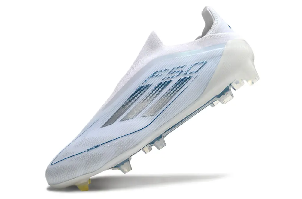 F50 Elite Laceless Blanc/Bleu (FG) Bonplancrampons