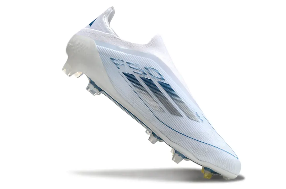 F50 Elite Laceless Blanc/Bleu (FG) Bonplancrampons