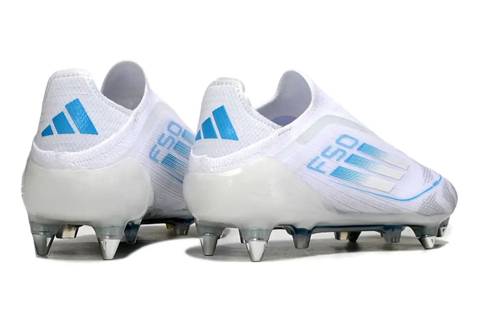 F50 Elite Laceless Blanc/Gris/Bleu (SG) Bonplancrampons