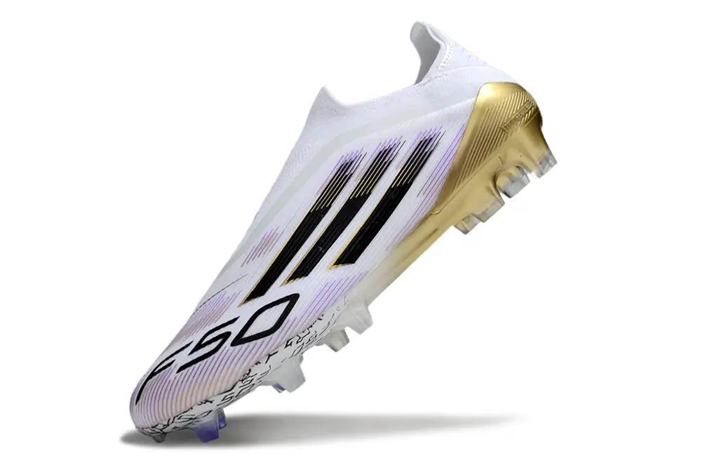 F50 Elite Laceless Blanc/Noir/Doré (FG) Bonplancrampons