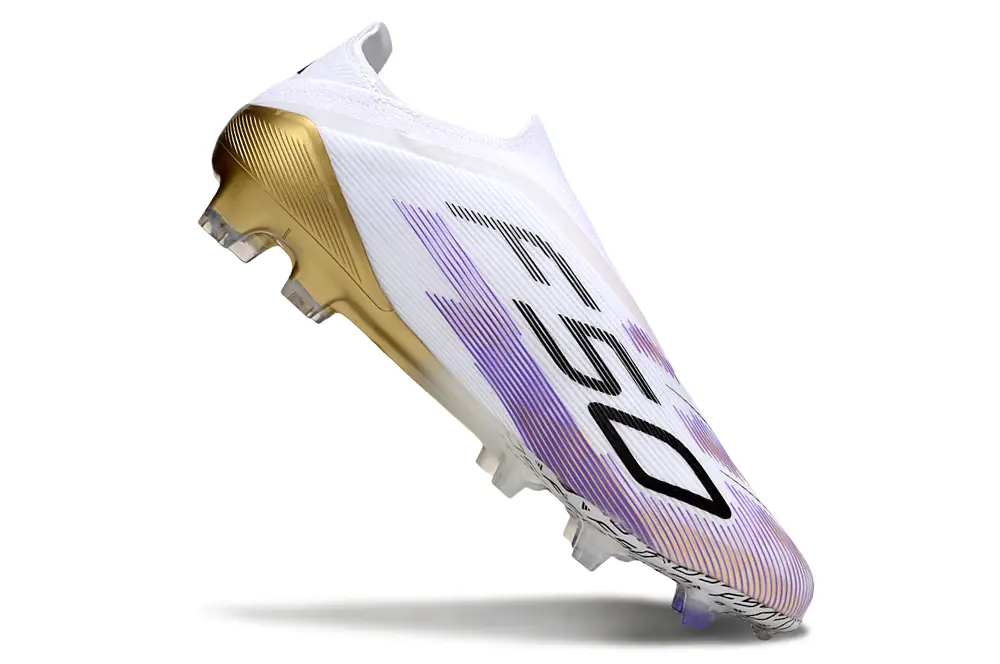 F50 Elite Laceless Blanc/Noir/Doré (FG) Bonplancrampons