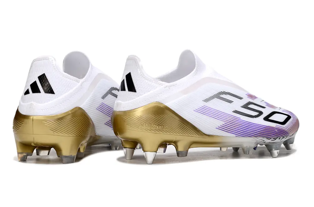F50 Elite Laceless Blanc/Noir/Doré (FG) Bonplancrampons