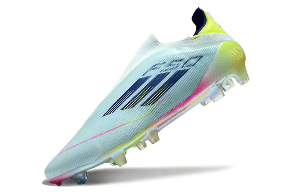 F50 Elite Laceless Bleu Clair/Rose/Jaune (FG) Bonplancrampons