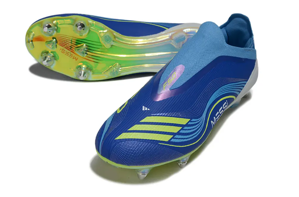 F50 Elite Laceless Bleu/Jaune/Blanc (SG) Bonplancrampons