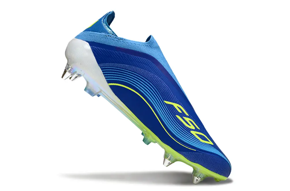 F50 Elite Laceless Bleu/Jaune/Blanc (SG) Bonplancrampons