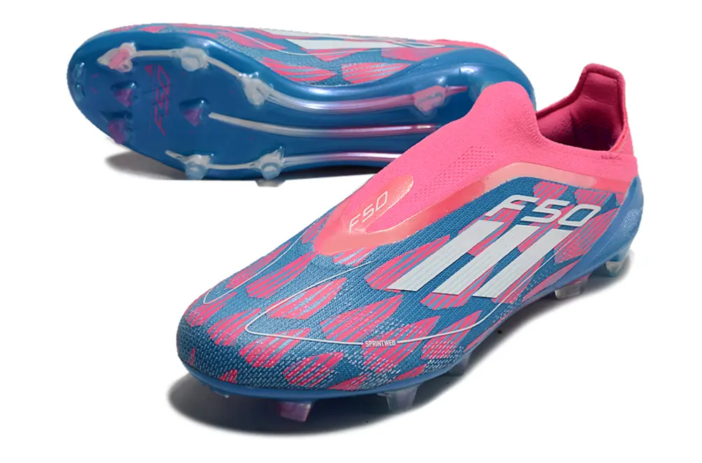 F50 Elite Laceless Bleu/Rose/Blanc (FG) Bonplancrampons