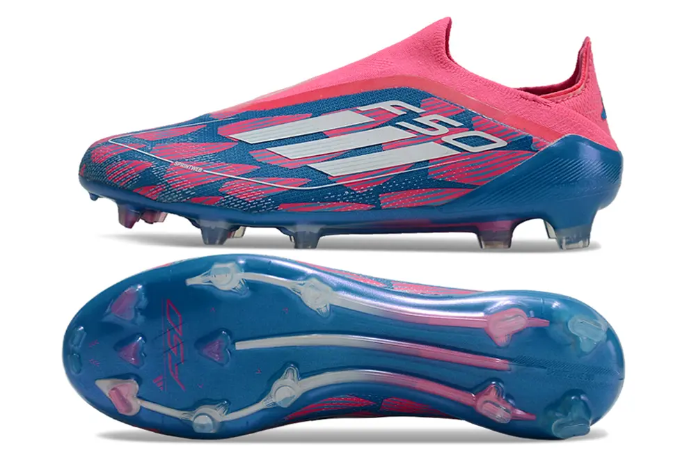F50 Elite Laceless Bleu/Rose/Blanc (FG) Bonplancrampons