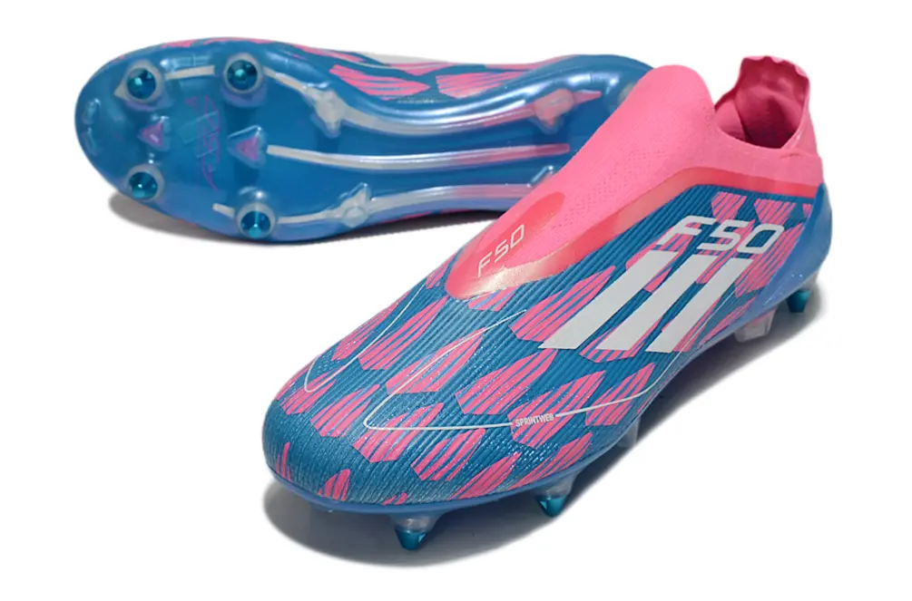 F50 Elite Laceless Bleu/Rose (SG) Bonplancrampons