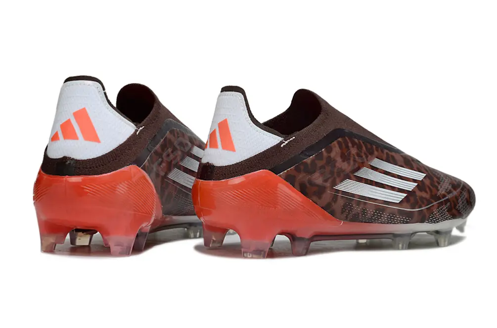 F50 Elite Laceless Leopard Marron/Blanc/Rouge (FG) Bonplancrampons
