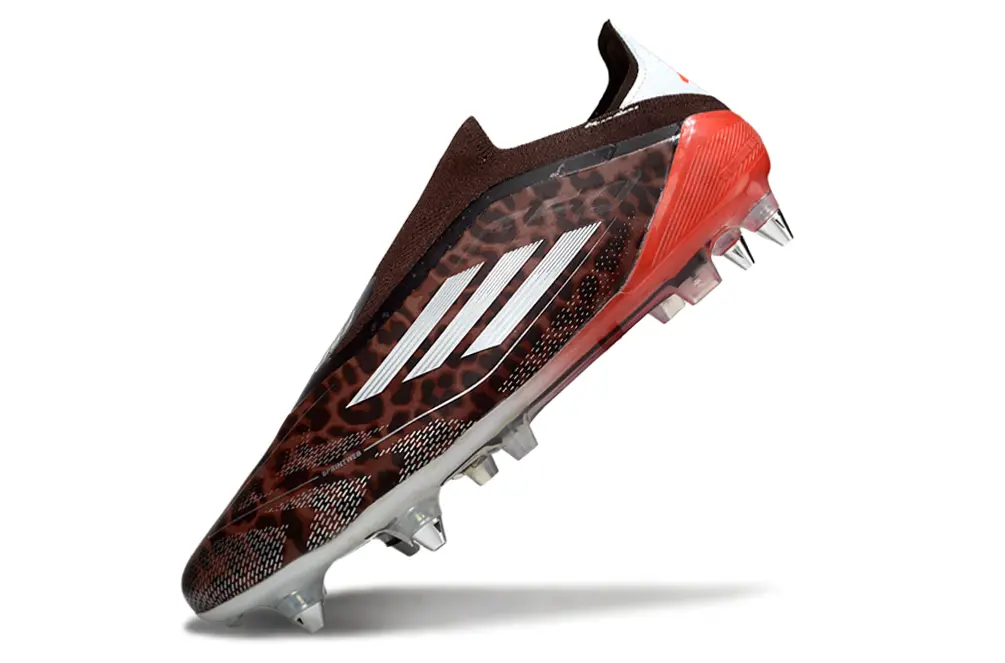 F50 Elite Laceless Leopard Marron/Blanc/Rouge (SG) Bonplancrampons