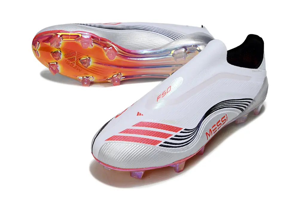 F50 Elite Laceless Messi Blanc/Rouge/Noir (FG) Bonplancrampons