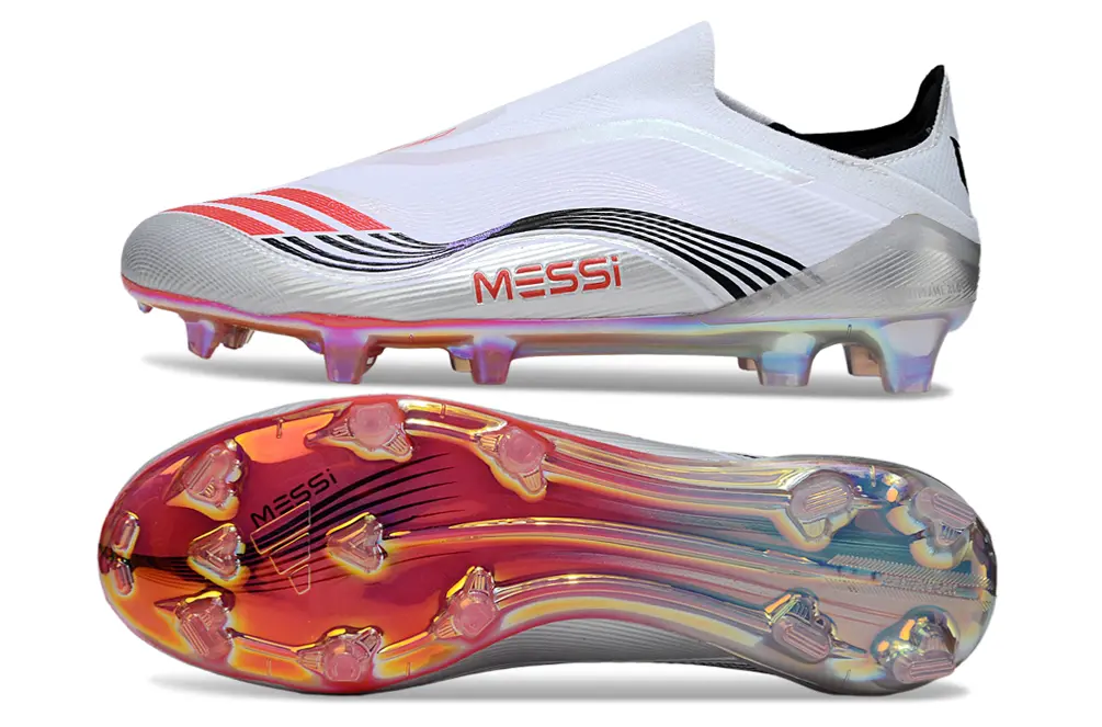 F50 Elite Laceless Messi Blanc/Rouge/Noir (FG) Bonplancrampons