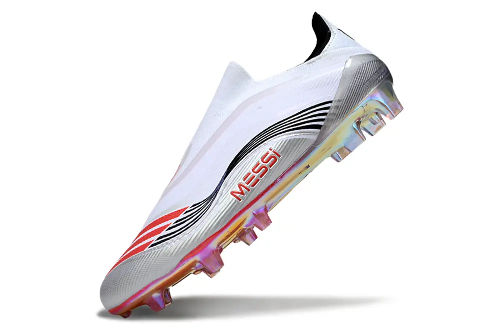 F50 Elite Laceless Messi Blanc/Rouge/Noir (FG) Bonplancrampons