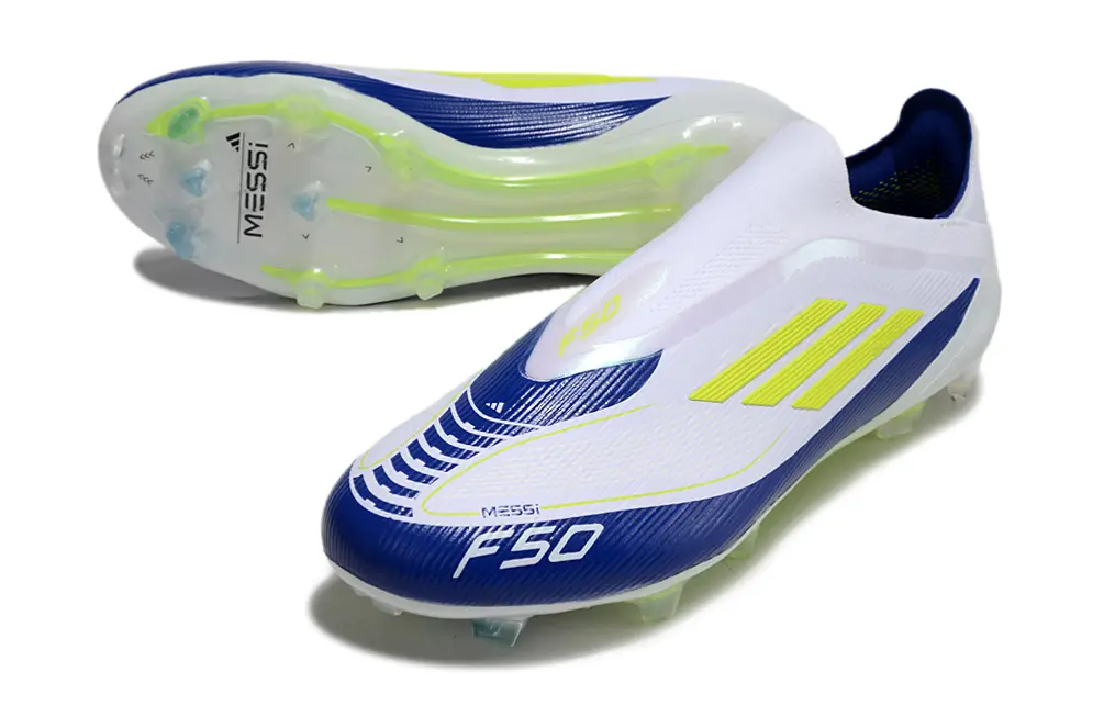 F50 Elite Laceless Messi Bleu/Blanc/Jaune (FG) Bonplancrampons