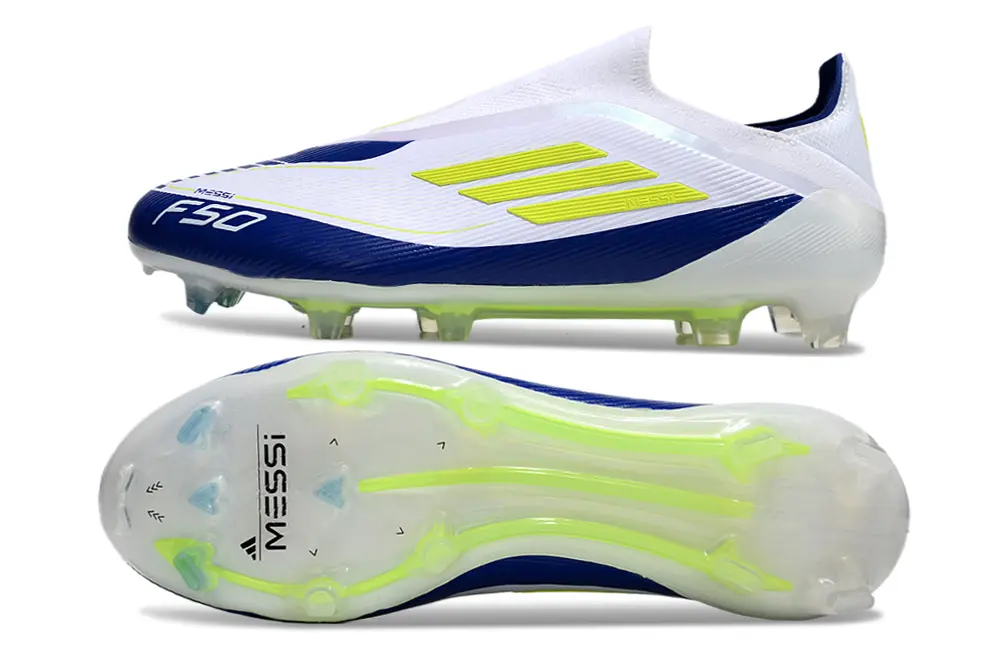 F50 Elite Laceless Messi Bleu/Blanc/Jaune (FG) Bonplancrampons