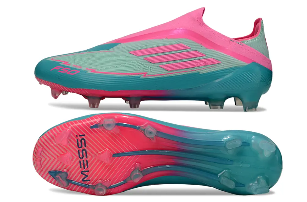 F50 Elite Laceless Messi Bleu/Rose (FG) Bonplancrampons