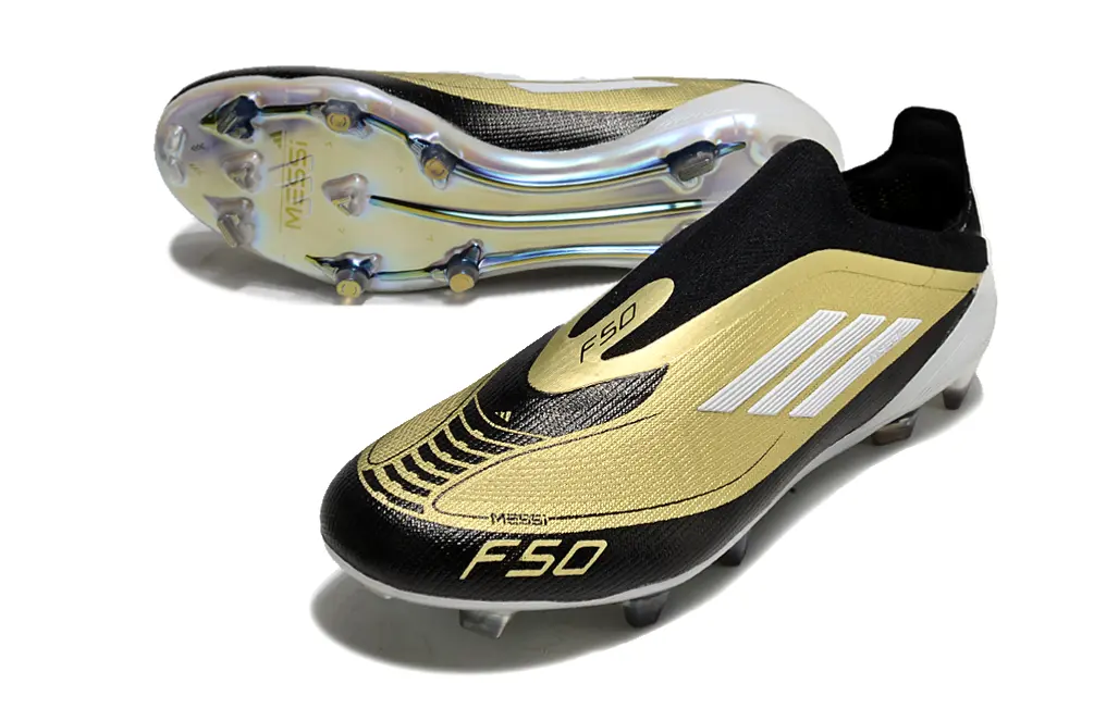 F50 Elite Laceless Messi Doré/Blanc/Noir (FG) Bonplancrampons
