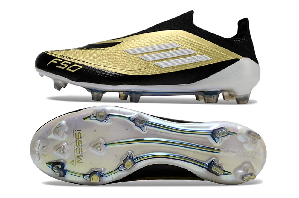 F50 Elite Laceless Messi Doré/Blanc/Noir (FG) Bonplancrampons