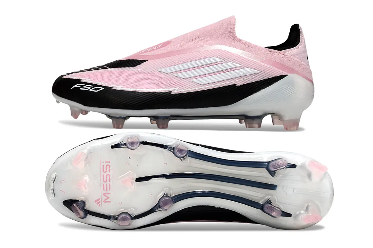 F50 Elite Laceless Messi Rose/Blanc/Noir (FG) Bonplancrampons