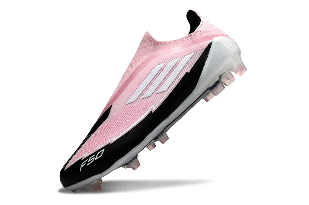 F50 Elite Laceless Messi Rose/Blanc/Noir (FG) Bonplancrampons