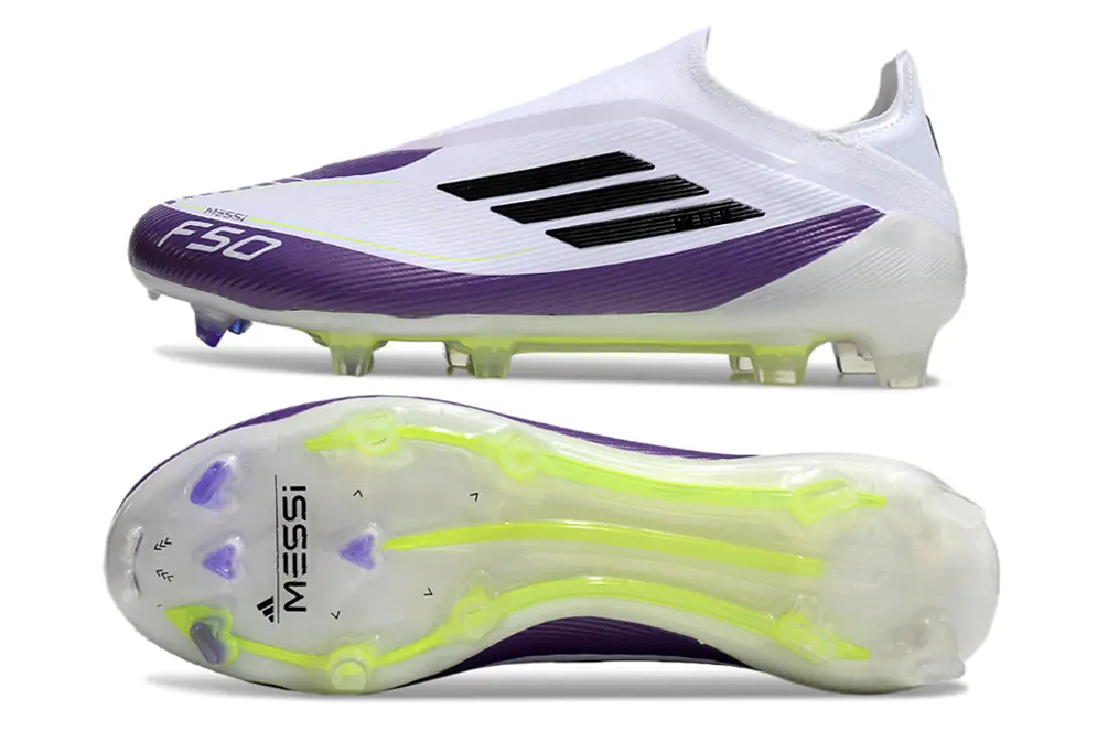 F50 Elite Laceless Messi Violet/Blanc (FG) Bonplancrampons