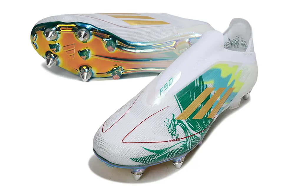 F50 Elite Laceless Mohamed Salah Blanc/Vert/Jaune (SG) Bonplancrampons