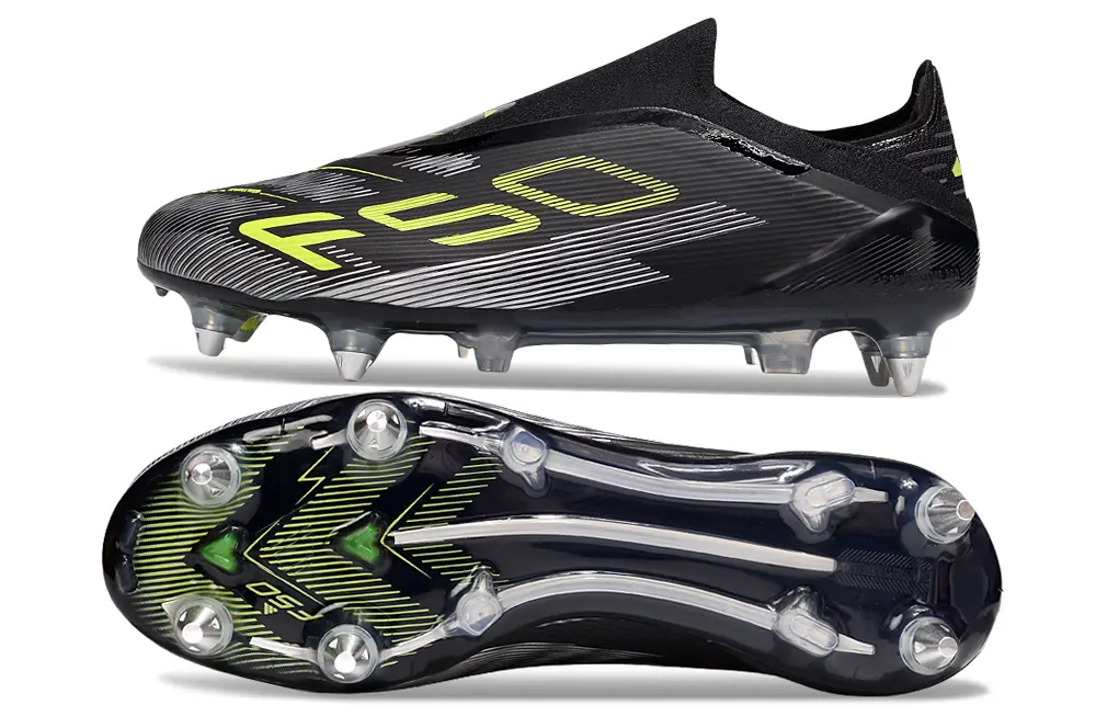 F50 Elite Laceless Noir/Vert/Argenté (SG) Bonplancrampons