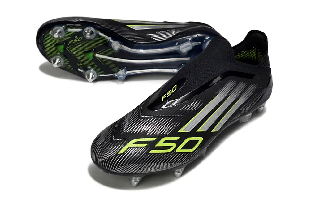 F50 Elite Laceless Noir/Vert/Gris (SG) Bonplancrampons