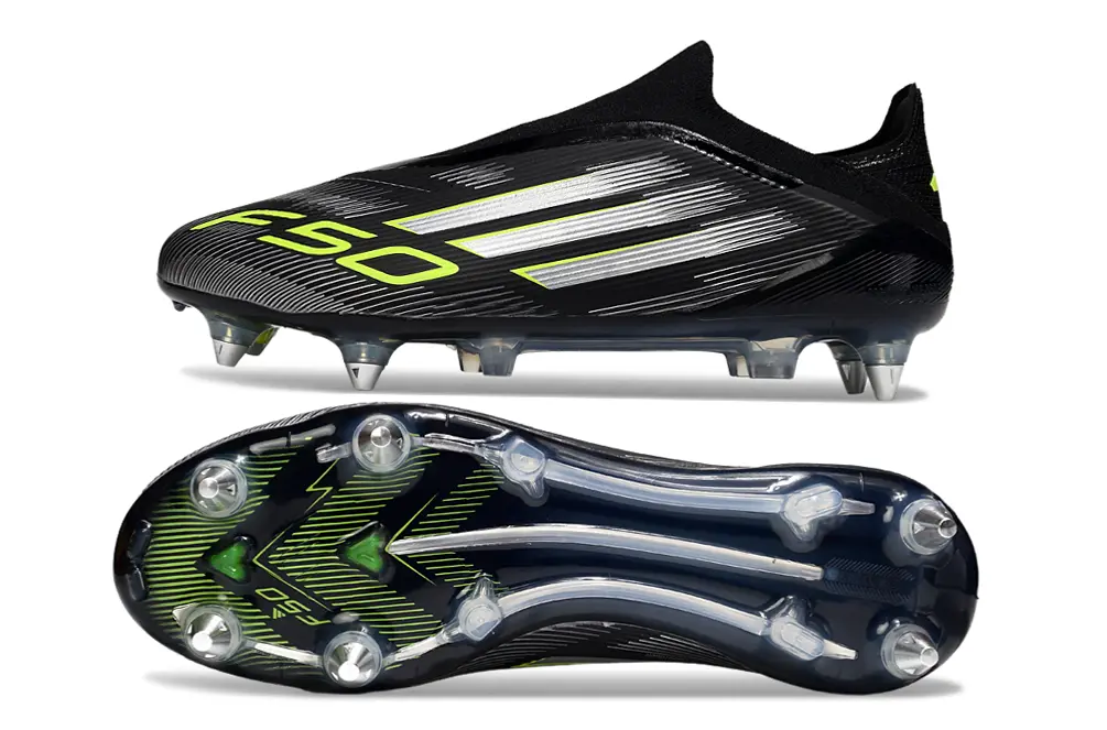 F50 Elite Laceless Noir/Vert/Gris (SG) Bonplancrampons