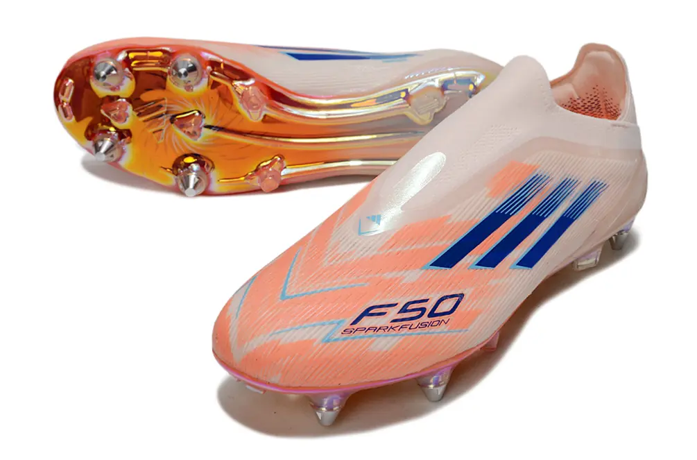 F50 Elite Laceless Orange/Beige/Bleu (SG) Bonplancrampons