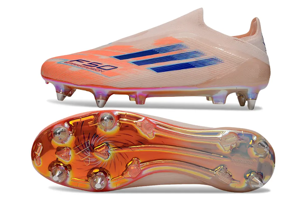 F50 Elite Laceless Orange/Beige/Bleu (SG) Bonplancrampons