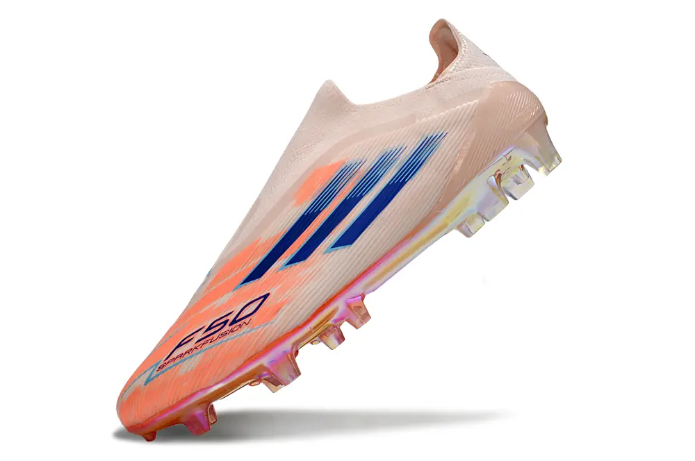 F50 Elite Laceless Orange/Beige/bleu (FG) Bonplancrampons