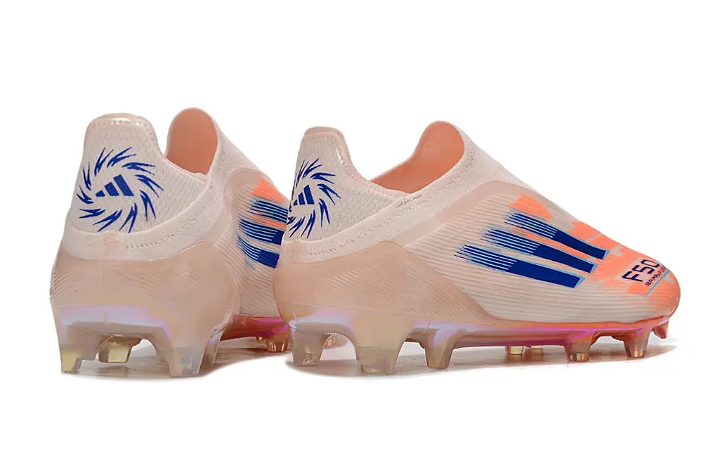 F50 Elite Laceless Orange/Beige/bleu (FG) Bonplancrampons
