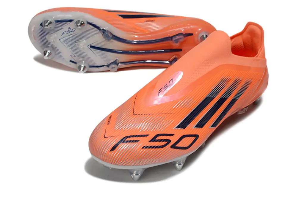F50 Elite Laceless Orange/Noir/Argenté (SG) Bonplancrampons