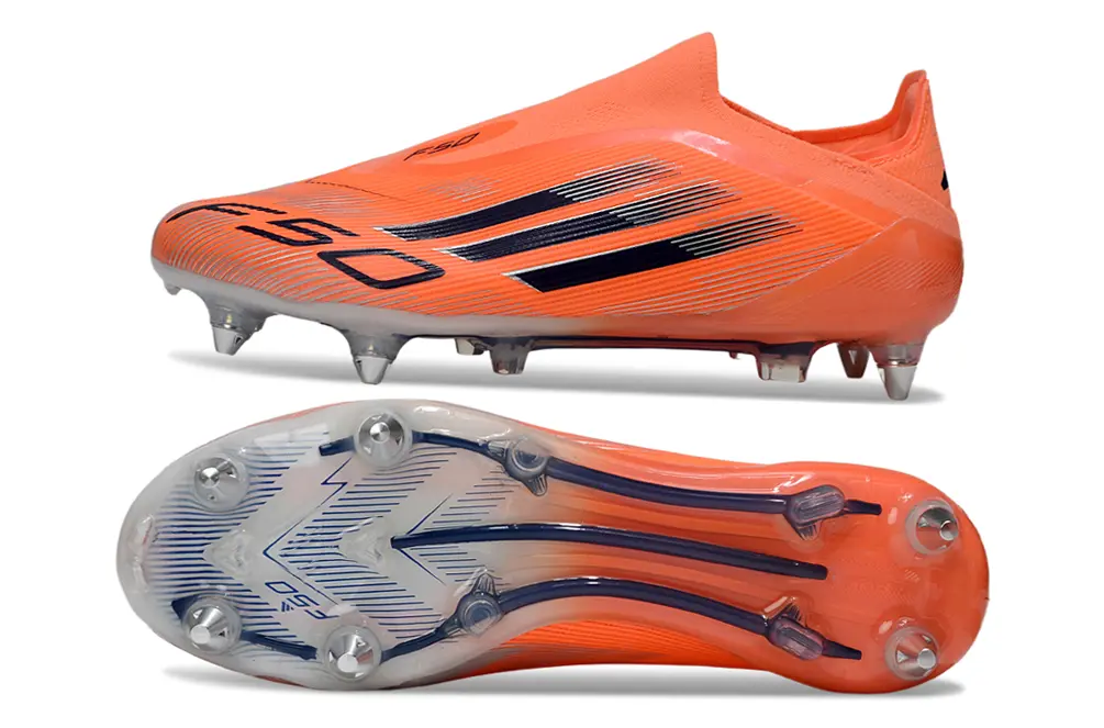 F50 Elite Laceless Orange/Noir/Argenté (SG) Bonplancrampons