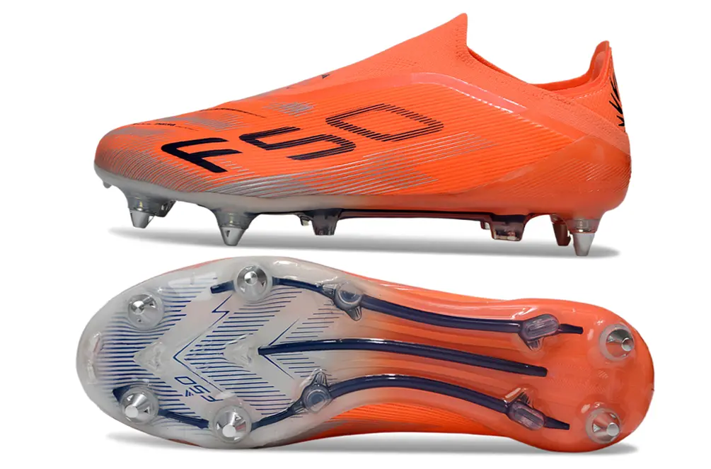 F50 Elite Laceless Orange/Noir/Argenté (SG) Bonplancrampons