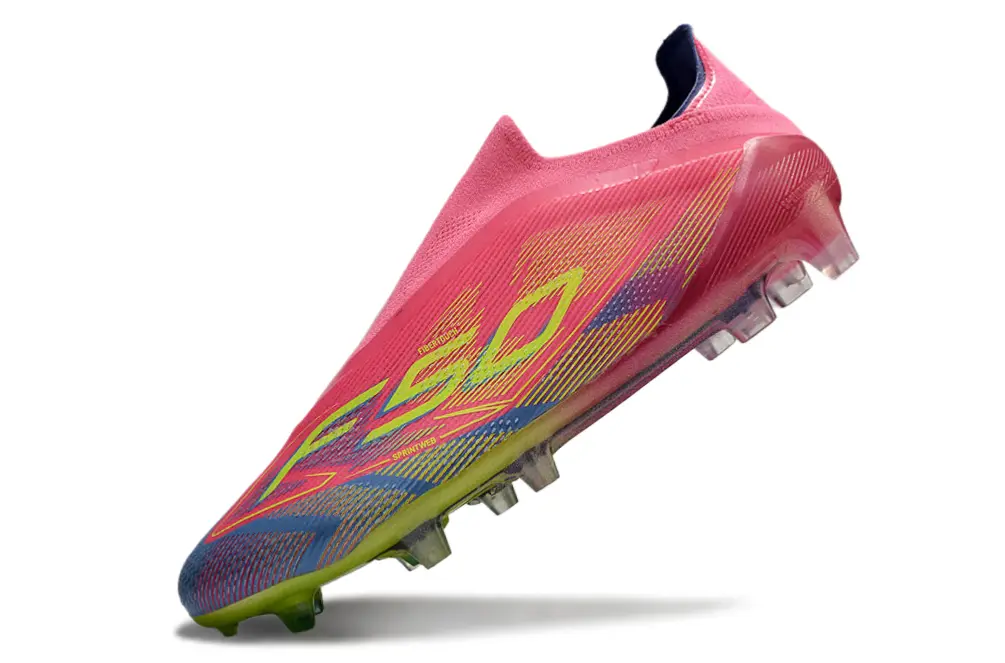 F50 Elite Laceless Rose/Jaune/Bleu (FG) Bonplancrampons