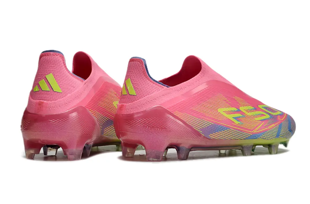 F50 Elite Laceless Rose/Jaune/Bleu (FG) Bonplancrampons