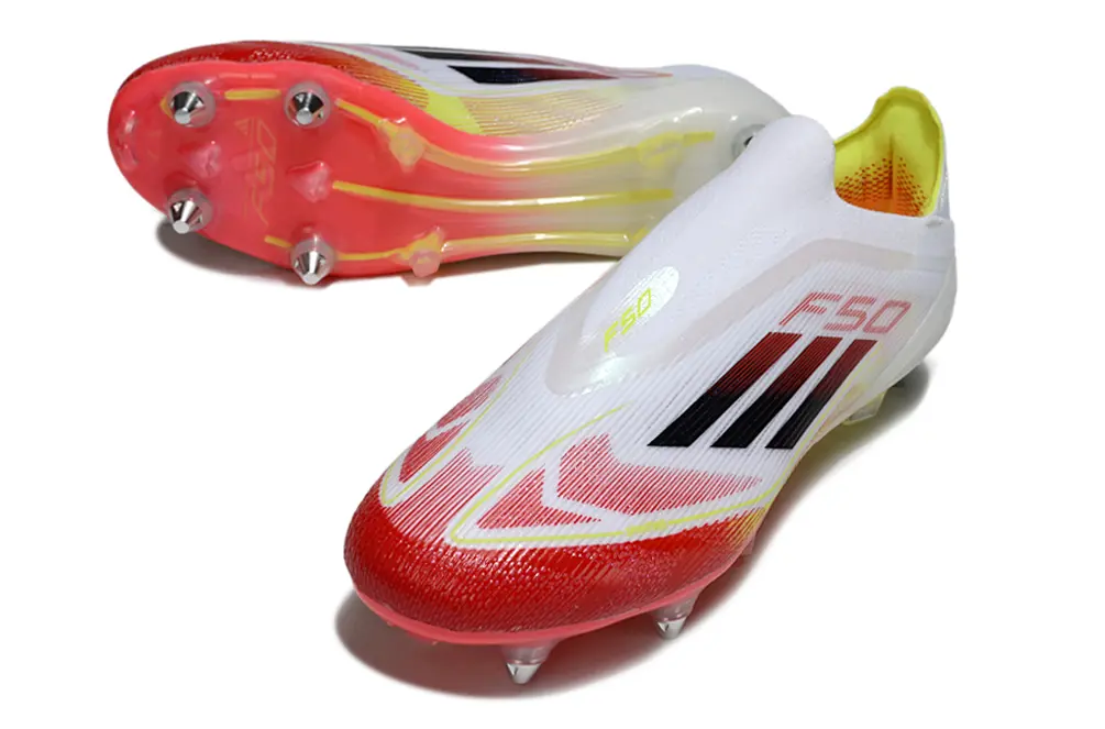 F50 Elite Laceless Rouge/Blanc/Jaune (SG) Bonplancrampons