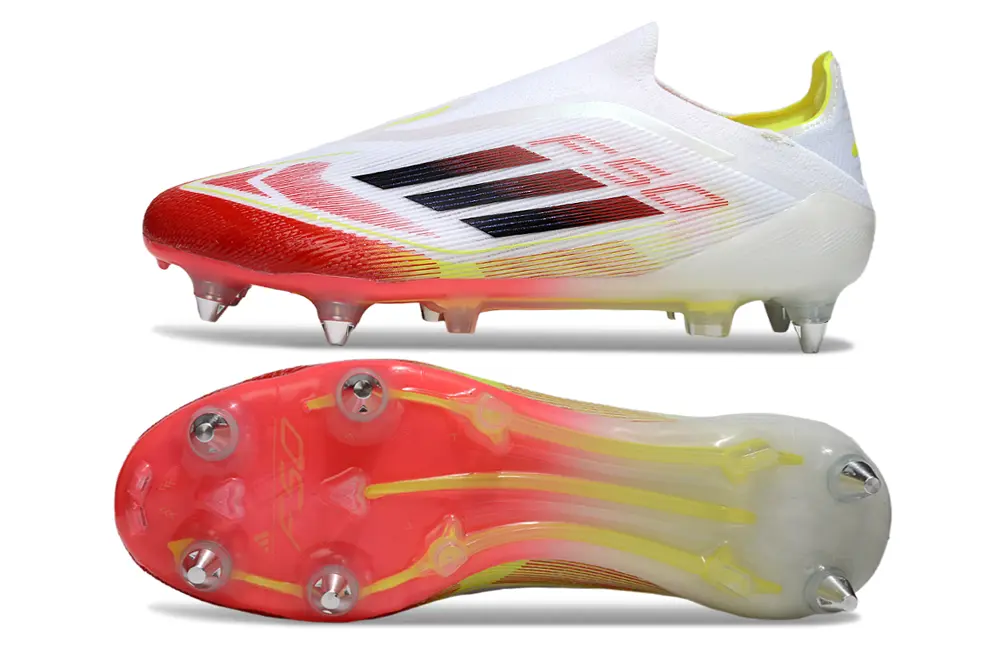 F50 Elite Laceless Rouge/Blanc/Jaune (SG) Bonplancrampons