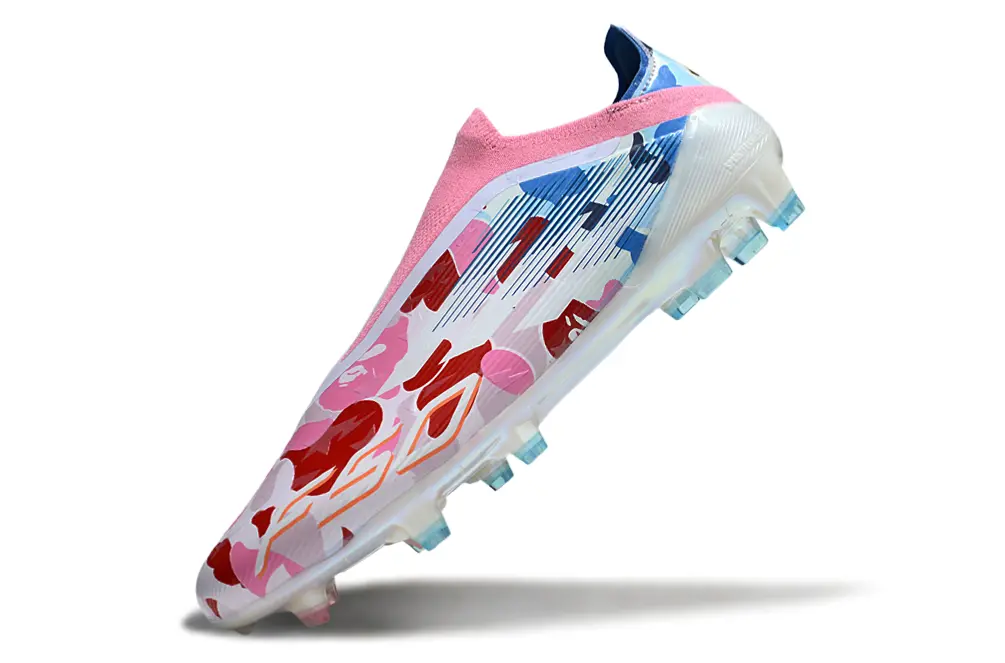 F50 Elite Laceless x BAPE Bleu/Blanc/Rose (FG) Bonplancrampons