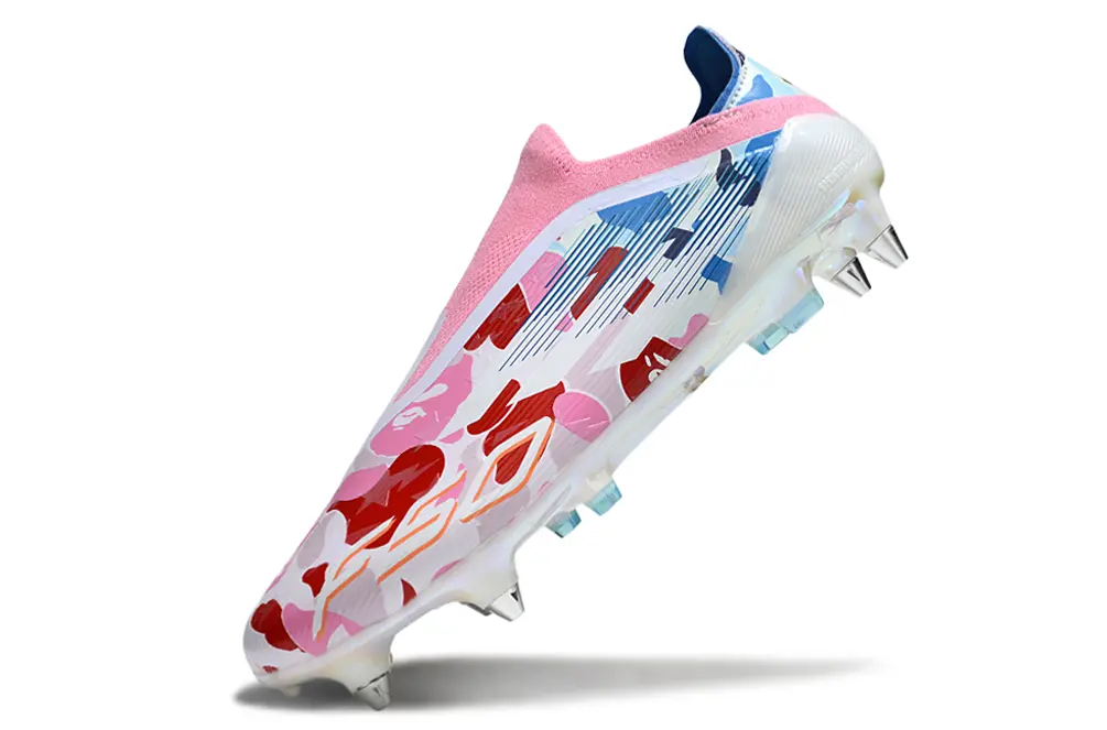 F50 Elite Laceless x BAPE Bleu/Blanc/Rose (SG) Bonplancrampons