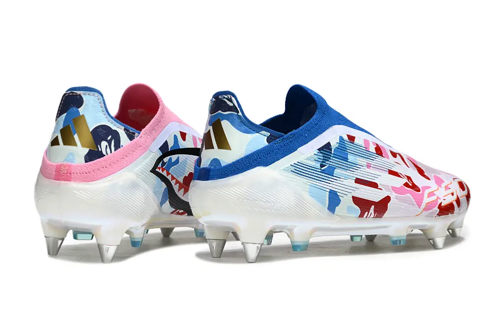 F50 Elite Laceless x BAPE Bleu/Blanc/Rose (SG) Bonplancrampons