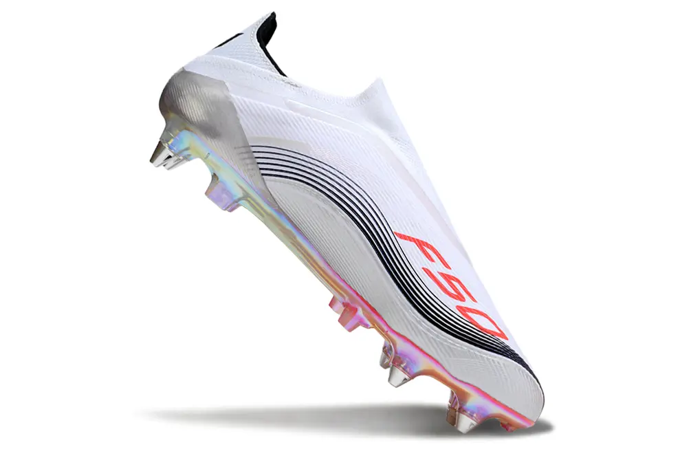F50 Elite Laceless x Messi Blanc/Noir/Rouge (SG) Bonplancrampons