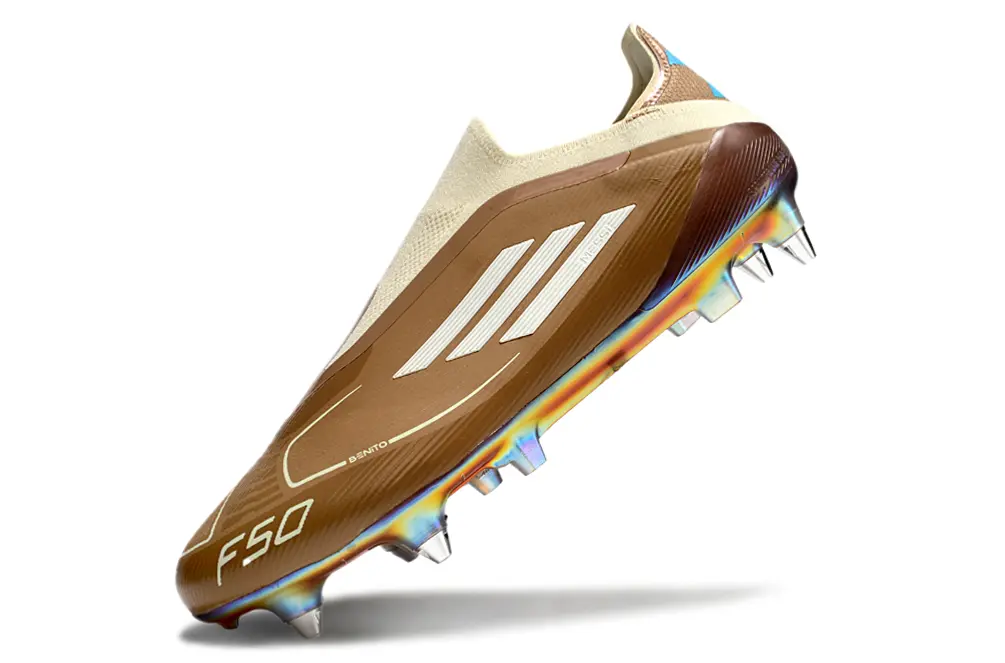 F50 Elite Laceless x Messi Doré/Blanc/Bleu (SG) Bonplancrampons